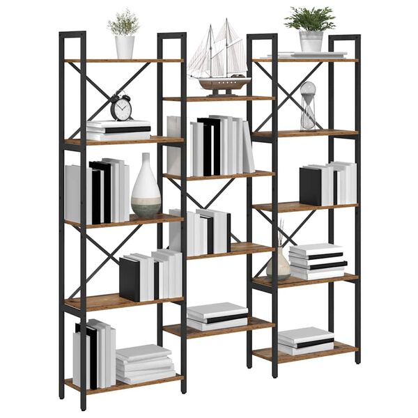 vidaXL B&uuml;cherregal Altholz 156 x 25 x 167 cm Holzwerkstoff