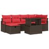 vidaXL Gartensofa-set 7 stk. Braun Poly-Rattan