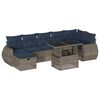 vidaXL 8-teiliges Gartensofa-Set mit Kissen, grau, Polyrattan