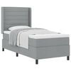 vidaXL Boxspringbett mit Matratze Hellgrau 90 x 190 cm Stoff