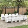 vidaXL Garten Essgruppe 11 pcs Wei&szlig; Poly Rattan und Aluminium