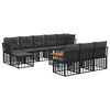 vidaXL Outdoor-Sofagarnitur 11 pcs Schwarz und Dunkelgrau Polyester
