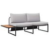 vidaXL Garten-Sofa mit Kissen Hellgrau 200,5 x 70 x 85,5 cm Stahl