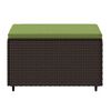 vidaXL Gartenhocker mit Kissen Braun Poly Rattan