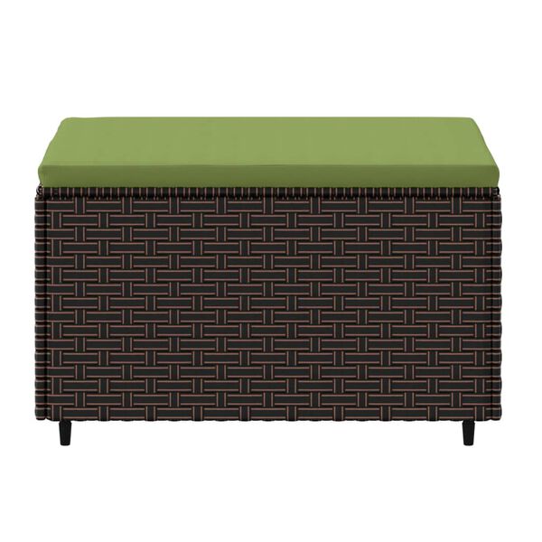 vidaXL Gartenhocker mit Kissen Braun Poly Rattan