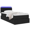 vidaXL Bett mit Stauraum und LED mit LED Schwarz 90 x 190 cm Stoff