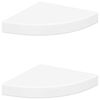 vidaXL Eck-Schweberegale 2 Stk. Wei&szlig; 25x25x3,8 cm MDF