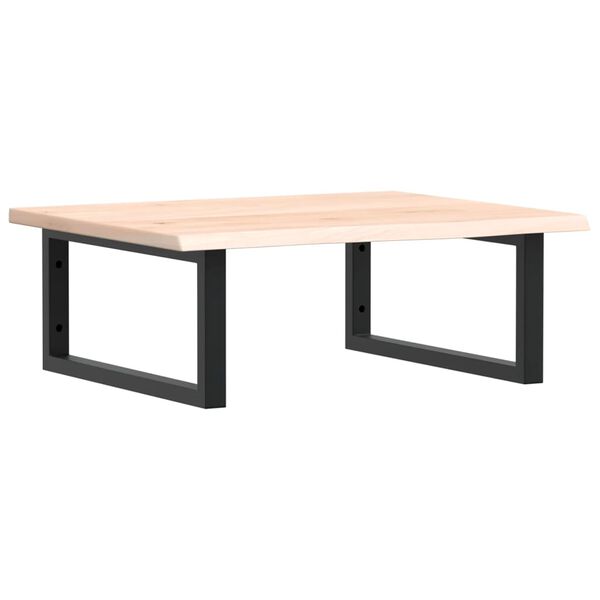 vidaXL Waschtischplatte mit Halterung Stahl und Massivholz Eiche