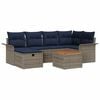 vidaXL Gartensofa-set 7 stk. Grau Poly-Rattan