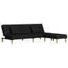 vidaXL Schlafsofa 2-Sitzer mit 2 Kissen & Hocker Schwarz Stoff