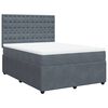 vidaXL Boxspringbett mit Matratze Dunkelgrau 160x200 cm Samt