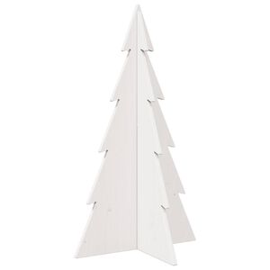 vidaXL Weihnachtsbaum zum Schm&uuml;cken Wei&szlig; 80 cm Massivholz Kiefer