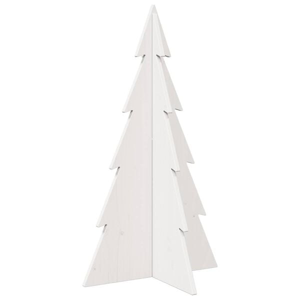 vidaXL Weihnachtsbaum zum Schm&uuml;cken Wei&szlig; 80 cm Massivholz Kiefer