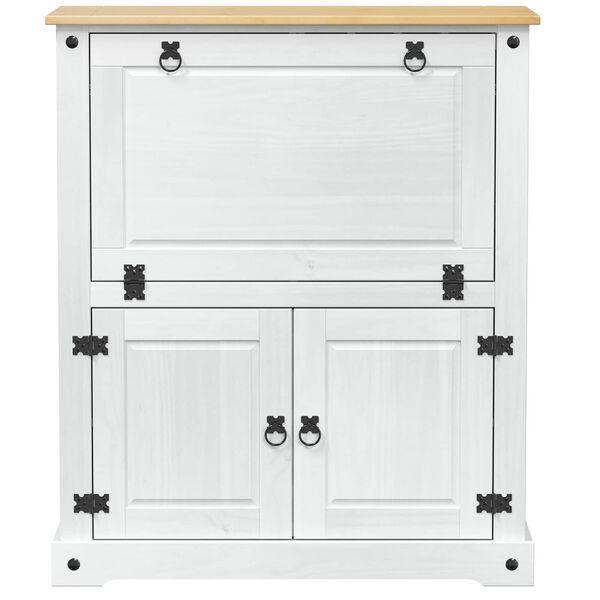 vidaXL Weinschrank Wei&szlig; 97 x 45 x 114 cm Massives Kiefernholz