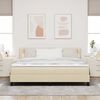 vidaXL Boxspringbett mit Matratze Creme 180 x 200 cm Stoff