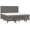vidaXL Boxspringbett mit Matratze Grau 200x200 cm Kunstleder