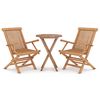 vidaXL 3-tlg. Garten-Essgruppe Massivholz Teak