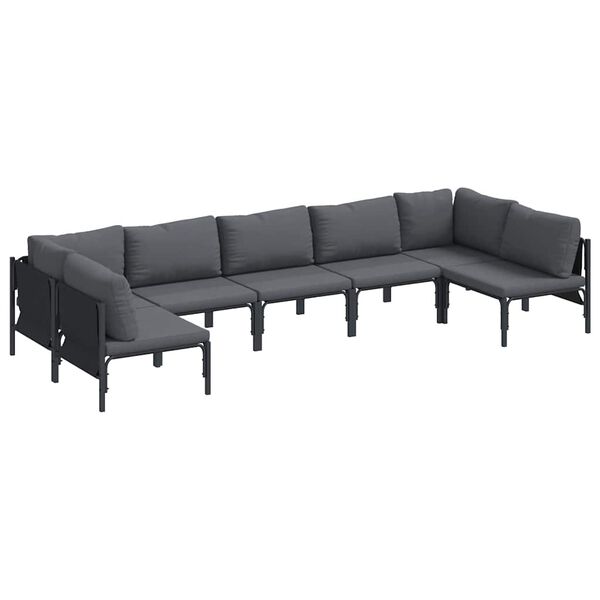 vidaXL Garten-Sofa-Set Anthrazit Stahl