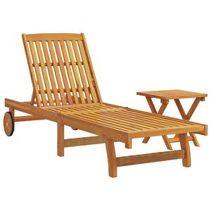 vidaXL Sonnenliege mit Tisch Massivholz Akazie