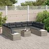 vidaXL Gartensofa-set mit Kissen 9 pcs Hellgrau Polyrattan
