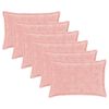 vidaXL Kissenbezug 6 stk. HOUTEN Rosa 50 x 70 cm Faux Kaninchenfell