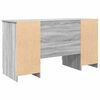 vidaXL Schreibtisch mit Tür Grau Sonoma 140 x 49 x 76 cm Holzwerkstoff