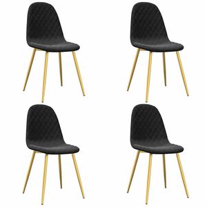 vidaXL Esszimmerst&uuml;hle 4 Stk. Schwarz Samt