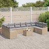 vidaXL Gartensofa-set Beige Poly-Rattan