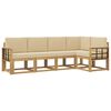 vidaXL Outdoor-Sofagarnitur mit Kissen 5 pcs Wei&szlig; und Beige
