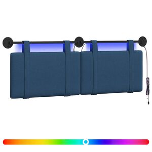 vidaXL H&auml;ngendes Kopfteil Blau Stoff