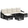 vidaXL Gartensofa-set 7 Stk. Schwarz Poly-Rattan