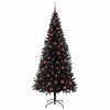 vidaXL Weihnachtsbaum mit 300 LEDs mit St&auml;nder Schwarz 210 cm PVC