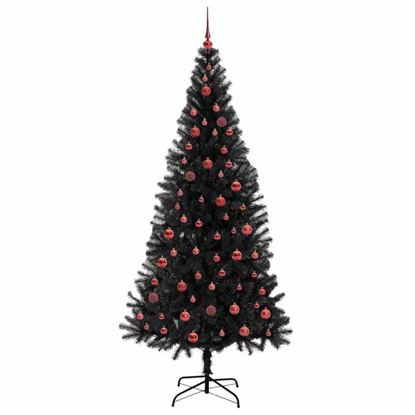 vidaXL Weihnachtsbaum mit 300 LEDs mit St&auml;nder Schwarz 210 cm PVC