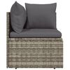 vidaXL Garten-Ecksofa mit Kissen Grau 57x57x56 cm Poly Rattan