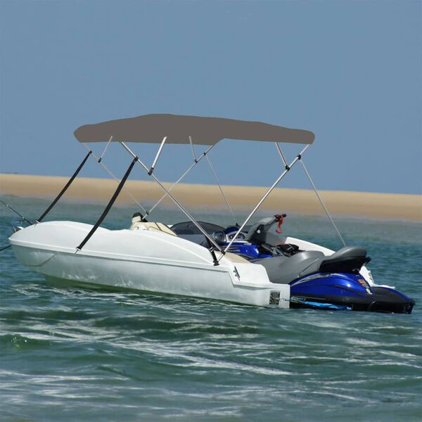vidaXL 4-Bow Bimini-Top Grau 243x210x137 cm