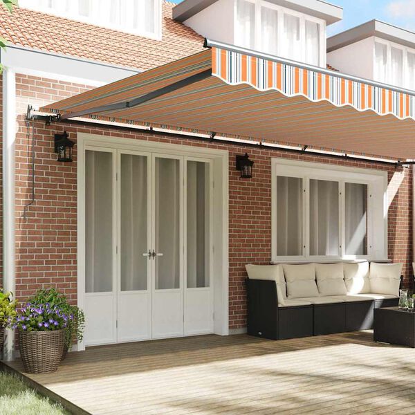vidaXL Einziehbare Markise Mehrfarbig 600 x 300 cm Stoff und Aluminium