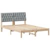 vidaXL Bettrahmen Hellgrau 140 x 190 cm Massives Kiefernholz