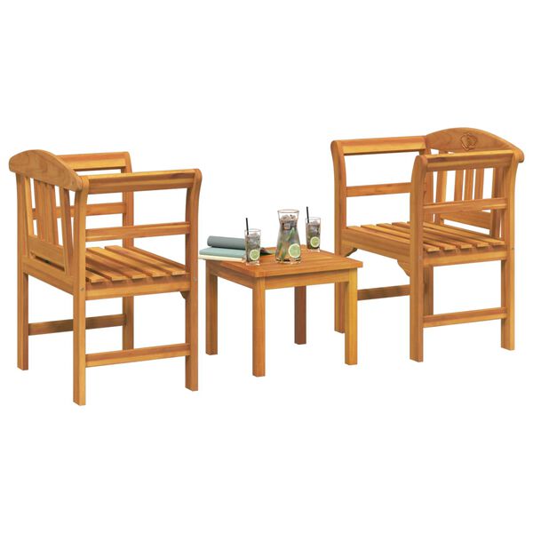 vidaXL Gartenrosen-Lounge-Set 3 pcs Massivholz Akazie