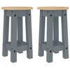 vidaXL Barhocker 2 Stk. Grau Massivholz Kiefer