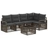 vidaXL Gartensofa-set 6 stk. Grau Poly-Rattan