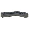 vidaXL 8-tlg. Garten-Lounge-Set mit Kissen Poly Rattan Grau