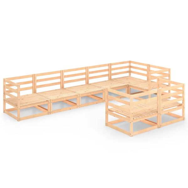 vidaXL 8-tlg. Garten-Lounge-Set Massivholz Kiefer