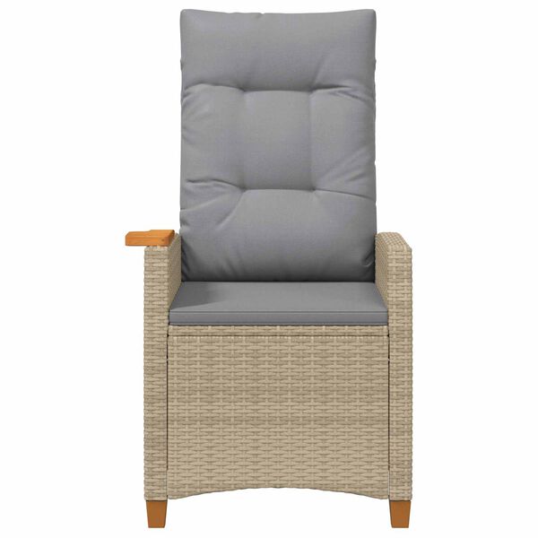 vidaXL Liegestuhl mit Teeteller 62 x 64 x 112 cm Poly-Rattan