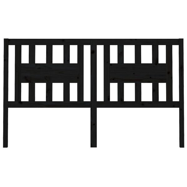 vidaXL Kopfteil Schwarz 146x4x100 cm Massivholz Kiefer