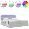 vidaXL Bett mit LED-Lichtleisten Hellgrau 180 x 200 cm Samt