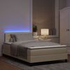 vidaXL Boxspringbett mit Matratze Creme 120 x 200 cm Stoff