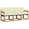 vidaXL Outdoor-Sofagarnitur 3 stk. Wei&szlig; und Creme