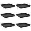 vidaXL Quadratisches Blumentablett 6 pcs Schwarz 25,5 x 25,5 x 2,5 cm