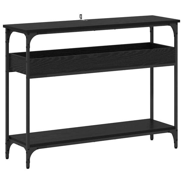 vidaXL Konsolentisch mit Regal Schwarz Eichen-Optik 100 x 29 x 75 cm