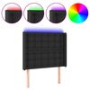 vidaXL LED Kopfteil Schwarz 93x16x118/128 cm Kunstleder